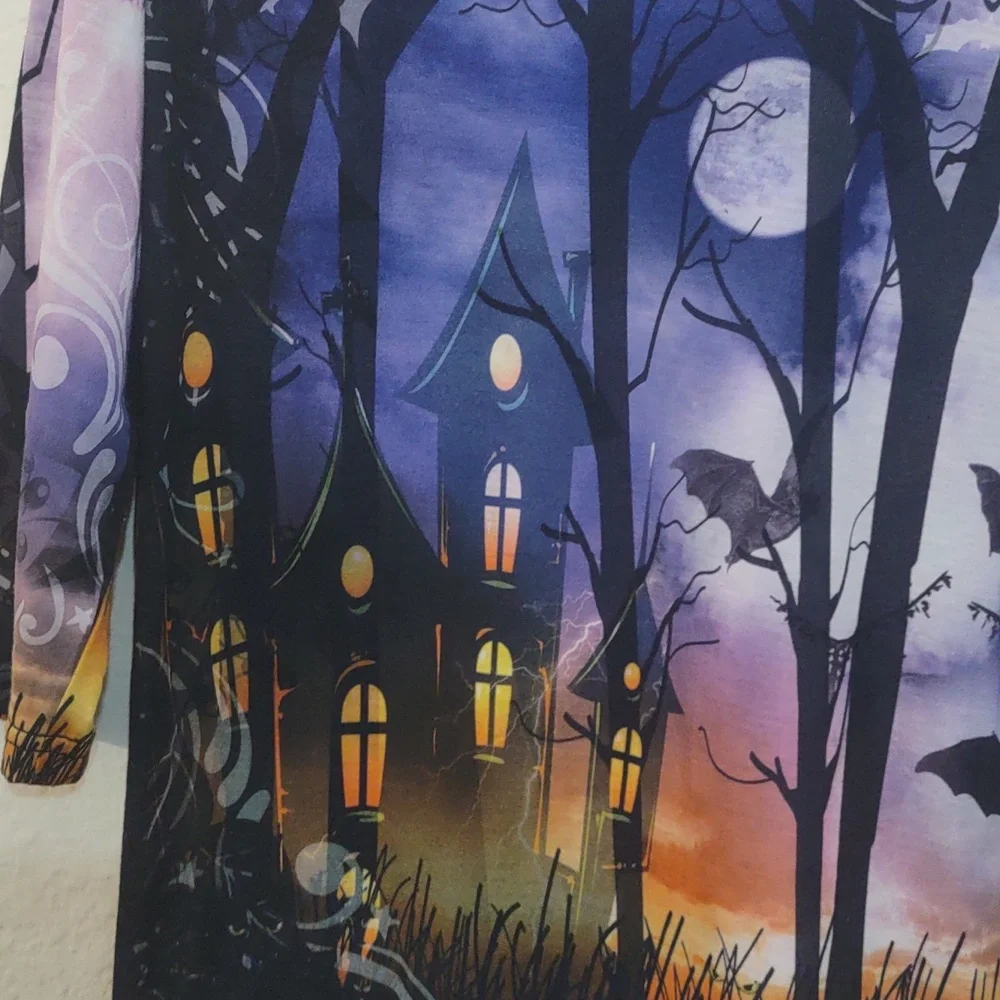 SLIGHTLY USE HALLOWEEN 3/4 SLEEVE SHIRT SIZE L (12/14) LIGHTWEIGHT - Picture 5 of 10